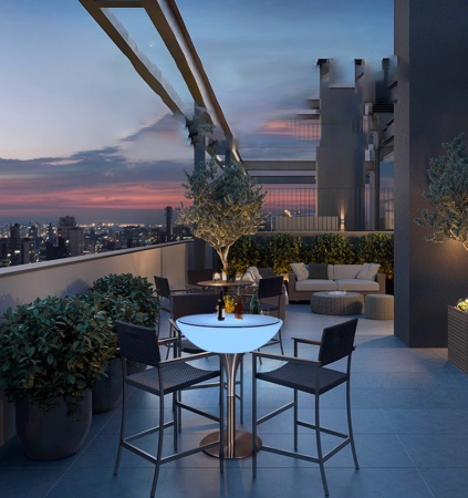 Комплект светящейся мебели Стол+2 стула V2